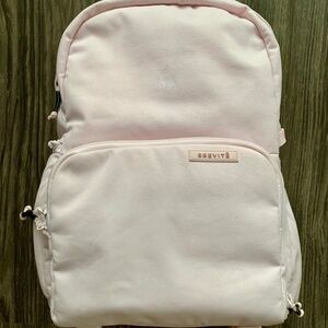 Brevite Jumper Photo Camera and Laptop Backpack in Blush Pink Retails $170